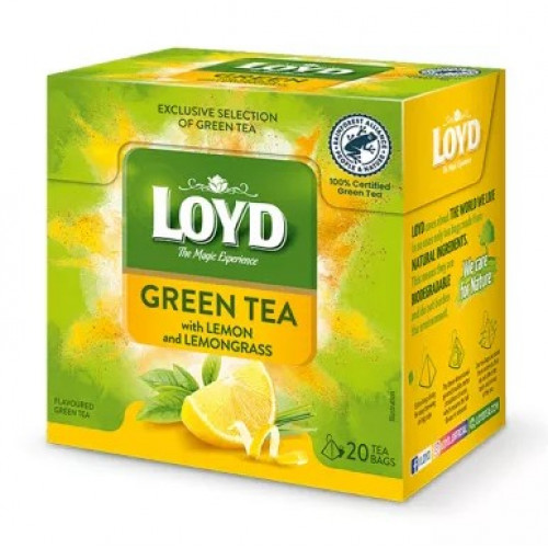 Loyd Zöld tea 20x1,7g Piramis citrom