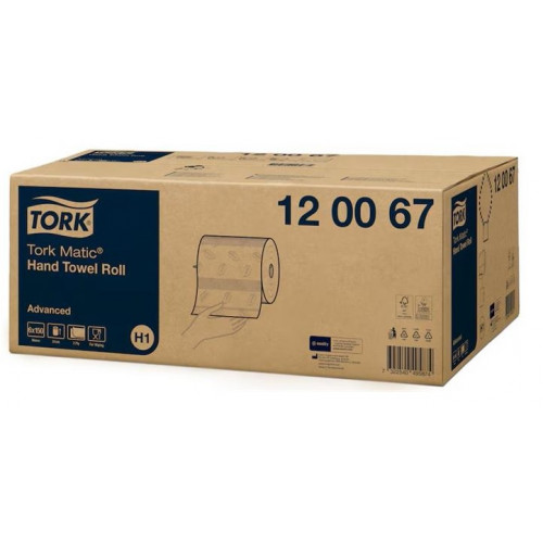 Tork Kéztörlő tekercses 2 rétegű 19cm H1 rendszer Advanced fehér (120067)