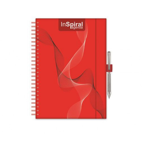 Dayliner Naptár tervező A5 heti InSpiral piros-piros (2027)