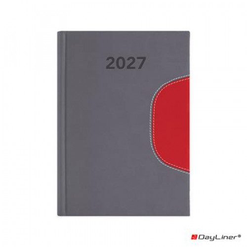 Dayliner Naptár tervező B6 heti Memphis szürke-piros (2027)