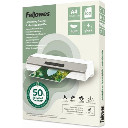 Fellowes Meleglamináló fólia 80 mikron A4 fényes Light