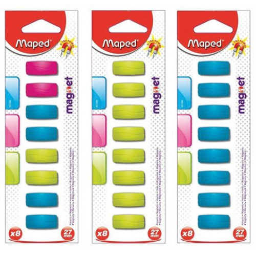 Maped Mágnes téglalap alakú 27mm 8db/bliszter vegyes szín
