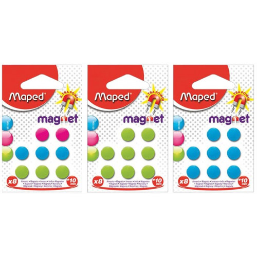 Maped Mágnes kerek 10mm 8db/bliszter vegyes szín