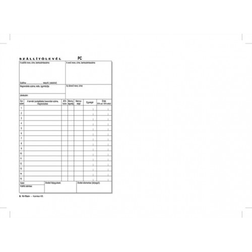 Victoria Szállítólevél 25x3 A5 B.10-70 darab!