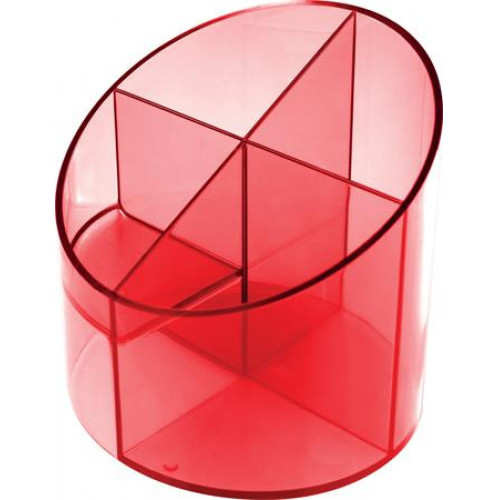 Helit Írószertartó 4 részes Economy áttetsző piros