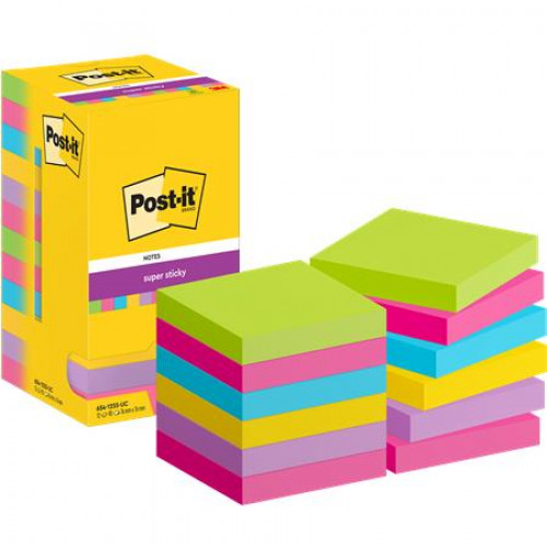 3M Postit Öntapadó jegyzettömb 76x76mm 12x90lap Super Sticky vegyes