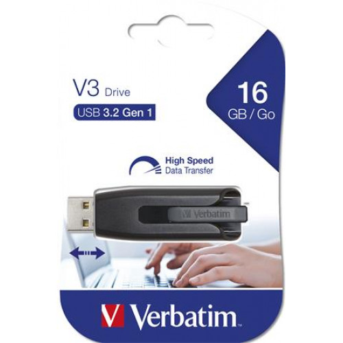Verbatim Pendrive 16GB USB 3.0 60/12MB/sec V3 fekete-szürke