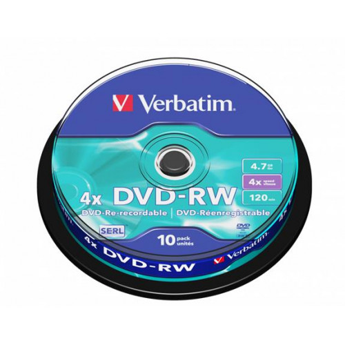 Verbatim DVD-RW lemez újraírható 4,7GB 4x hengeren