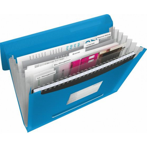 Esselte Harmonikamappa A4 PP 6 rekeszes Vivida kék