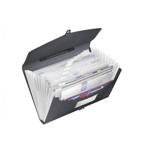 Esselte Harmonikamappa irattáska A4 12 rekeszes Vivida fekete