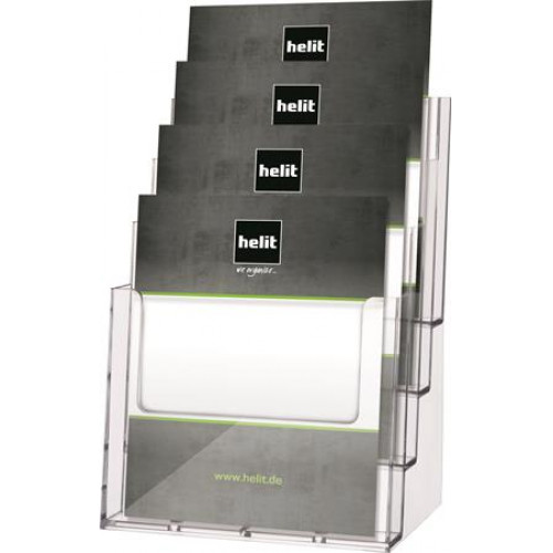 Helit Prospektustartó asztali A4 4 rekeszes
