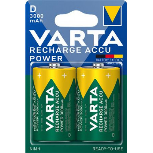 Varta Tölthető elem D góliát 2x3000mAh előtöltött Power