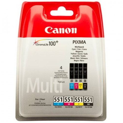 Canon CLI-551KIT Tintapatron multipack Pixma iP7250 MG5450 4x7ml