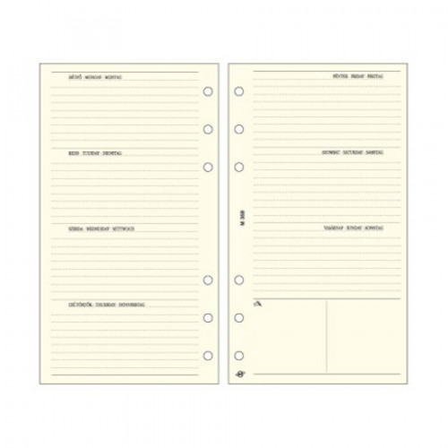 Saturnus Kalendárium betét heti tervező bianco S chamois