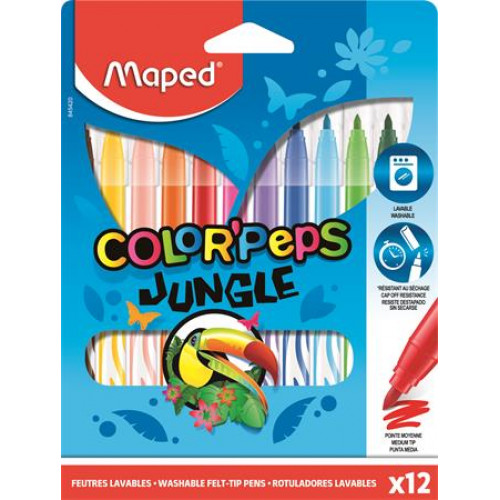 Maped Filctoll készlet 2,8mm kimosható Color Peps Jungle 12 kül. szín