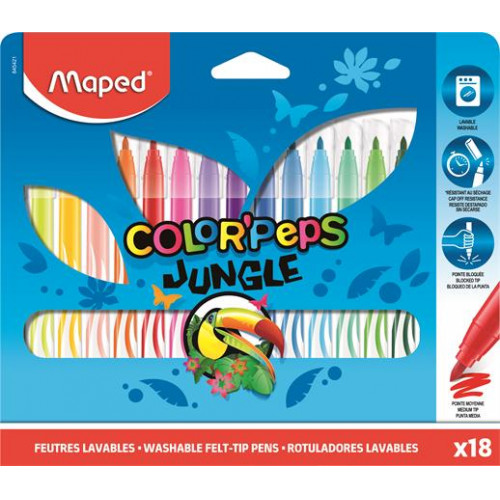 Maped Filctoll készlet 2,8mm kimosható Color Peps Jungle 18 kül. szín