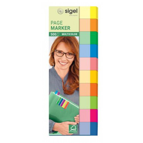 Sigel Jelölőcímke papír 10x50lap 15x50mm Multicolor vegyes szín