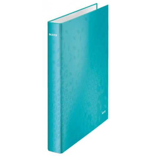 Leitz Gyűrűs könyv 2 gyűrű D alakú 40mm A4 Maxi lakkfényű Wow jégkék