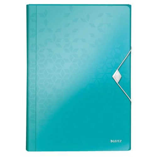 Leitz Harmonikamappa A4 PP 6 rekeszes Wow jégkék
