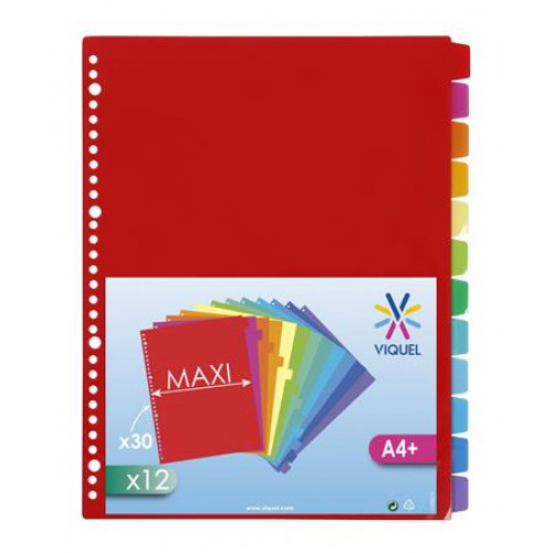 Viquel Regiszter műanyag A4 Maxi 12 részes