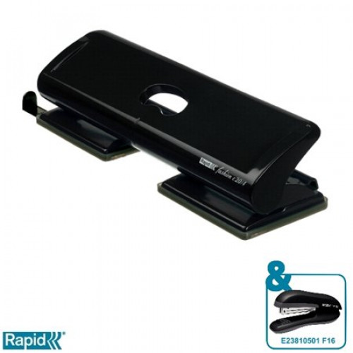 Rapid Lyukasztó négylyukú 20lap fém FC20/4 fekete