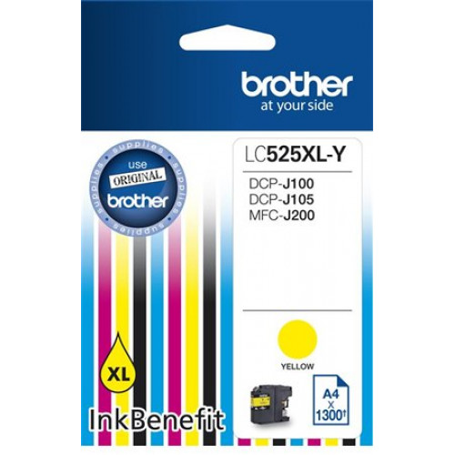 Brother LC525XLY Tintapatron sárga 1300 oldal