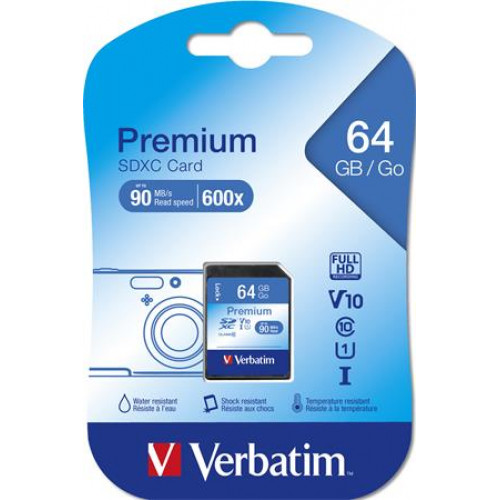 Verbatim Memóriakártya SD 64GB Class 10 Premium