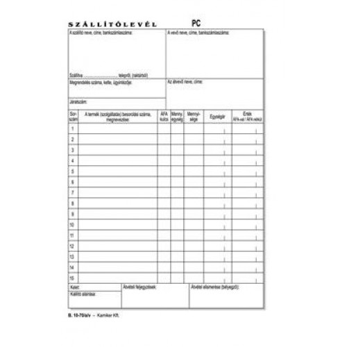 Victoria Szállítólevél 25x4 A5 B.10-70 darab!