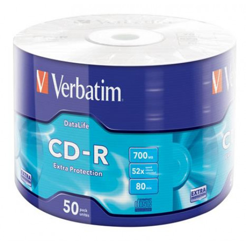 Verbatim CD-R lemez 700MB 52x zsugor csomagolás DataLife