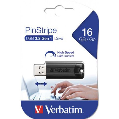 Verbatim Pendrive 16GB USB 3.0 Pinstripe fekete