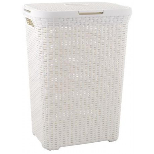 Curver Rattan hatású szennyestartó 60l törtfehér