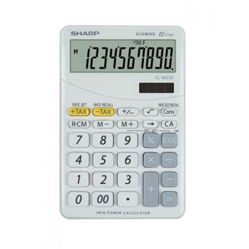 Sharp Számológép asztali 10 számjegy EL-M332 fehér