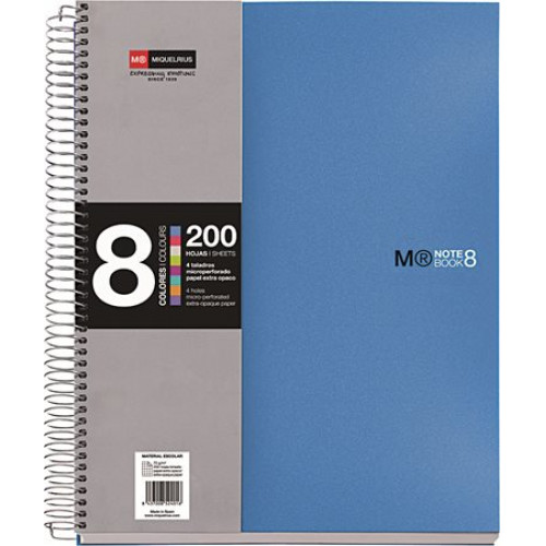 Miquelrius Spirálfüzet A5 vonalas 200lap Note book 8 kék