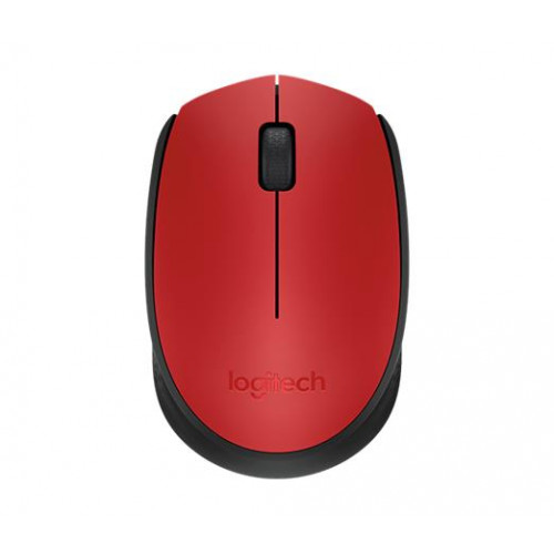 Logitech Egér vezeték nélküli optikai közepes méret USB M171 piros