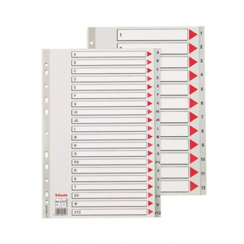 Esselte Regiszter műanyag A4 Maxi A-Z szürke