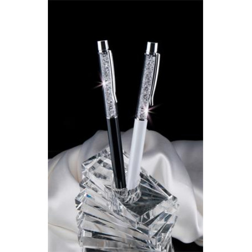 Art Crystella Golyóstoll krémfehér felül fehér Swarovski kristállyal 14cm