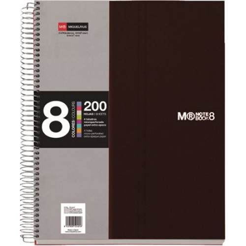Miquelrius Spirálfüzet A5 vonalas 200lap Note book 8 fekete