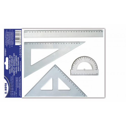 Sakota Vonalzókészlet műanyag 4 darabos