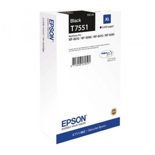 Epson T755140 Tintapatron WF8590 8510 8090 nyomtatókhoz fekete 100ml