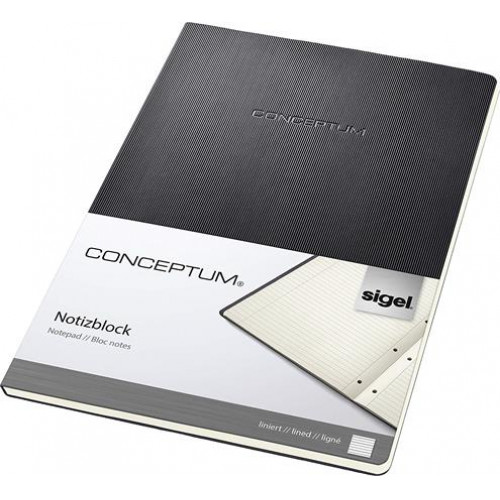 Sigel Füzet exkluzív A4 vonalas 60lap keményfedeles Conceptum fekete