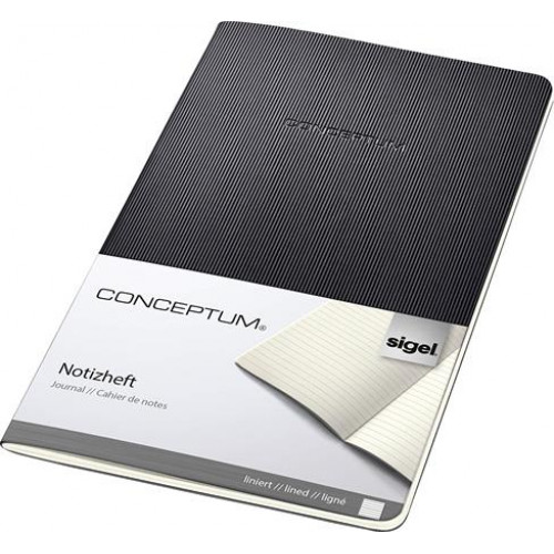 Sigel Füzet exkluzív A5 vonalas 32lap puhafedeles Conceptum fekete