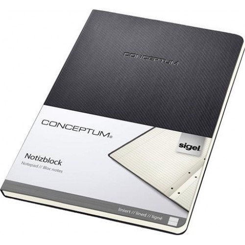 Sigel Füzet exkluzív A5 vonalas 60lap keményfedeles Conceptum fekete