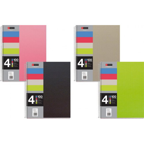 Miquelrius Spirálfüzet A4 vonalas 100 lap Note Book 4 vegyes