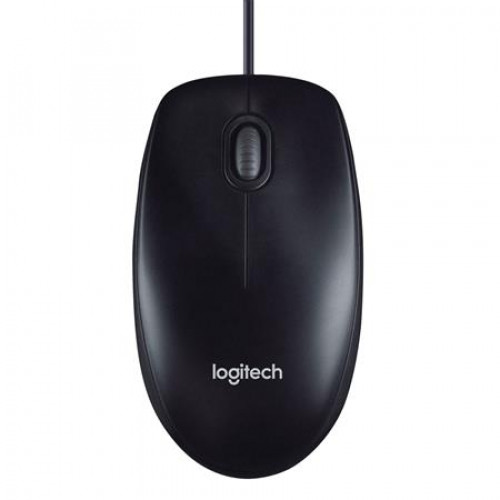 Logitech Egér vezetékes optikai normál méret USB M100 fekete