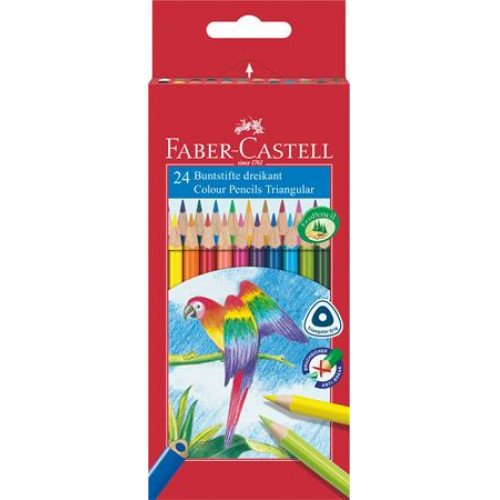 Faber-Castell Színes ceruza készlet háromszögletű Papagáj 24 különböző szín