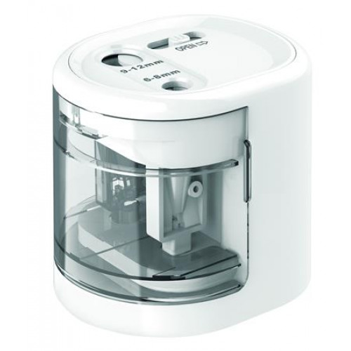 Rapesco Hegyező kétlyukú asztali elemes USB töltővelPS12-USB fehér