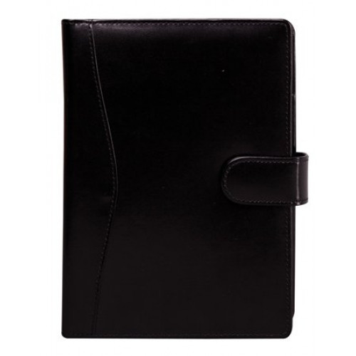Saturnus Kalendárium gyűrűs betétlapokkal L újrahasznosított bőr 418 fekete