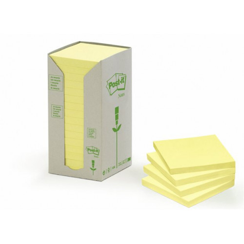 3M Postit Öntapadó jegyzettömb 76x76mm 16x100lap környezetbarát sárga