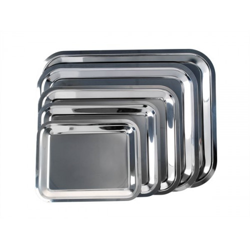 Tálca szögletes krómozott acél 45x35,5cm