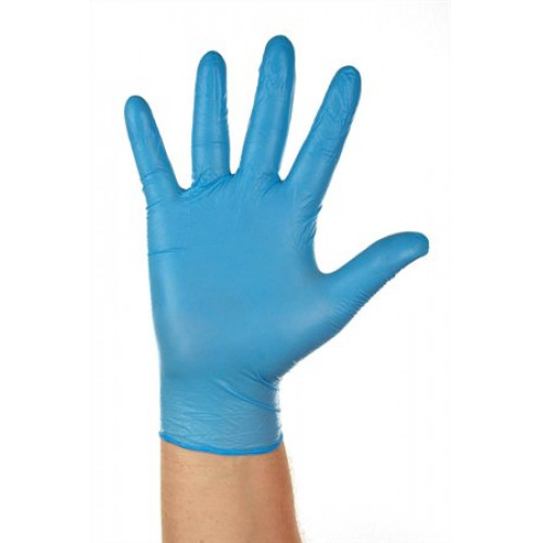 Védőkesztyű egyszer használatos nitril M/ 8-as méret púderezett